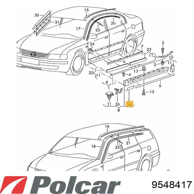 Заглушка отверстия под домкрат (заглушка порога) на Volkswagen Passat B5, 3B3