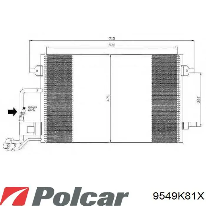 9549K81X Polcar радиатор кондиционера