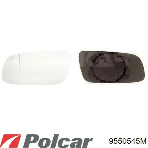 Стекло левого зеркала заднего вида 9550545M Polcar
