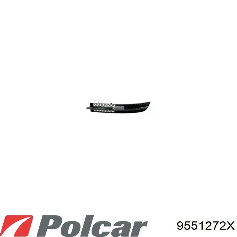 Заглушка (решетка) противотуманных фар бампера переднего правая 9551272X Polcar