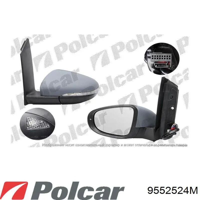 Стекло зеркала заднего вида, правого Polcar 9552524M цена, от 24.69 USD