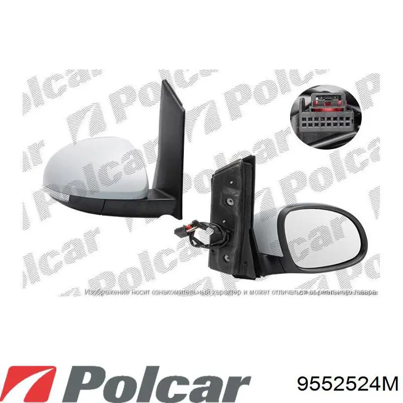 Стекло зеркала заднего вида, правого Polcar 9552524M цена, от 24.69 USD