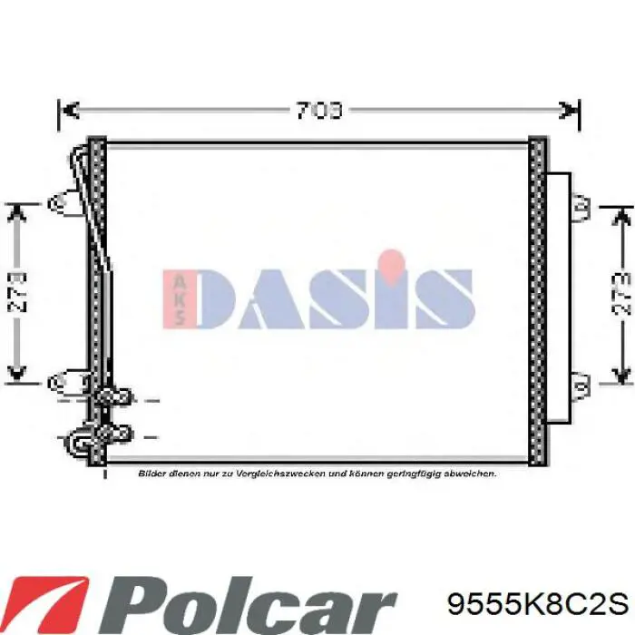 Конденсатор кондиционера Polcar 9555K8C2S цена, от 68.90 USD