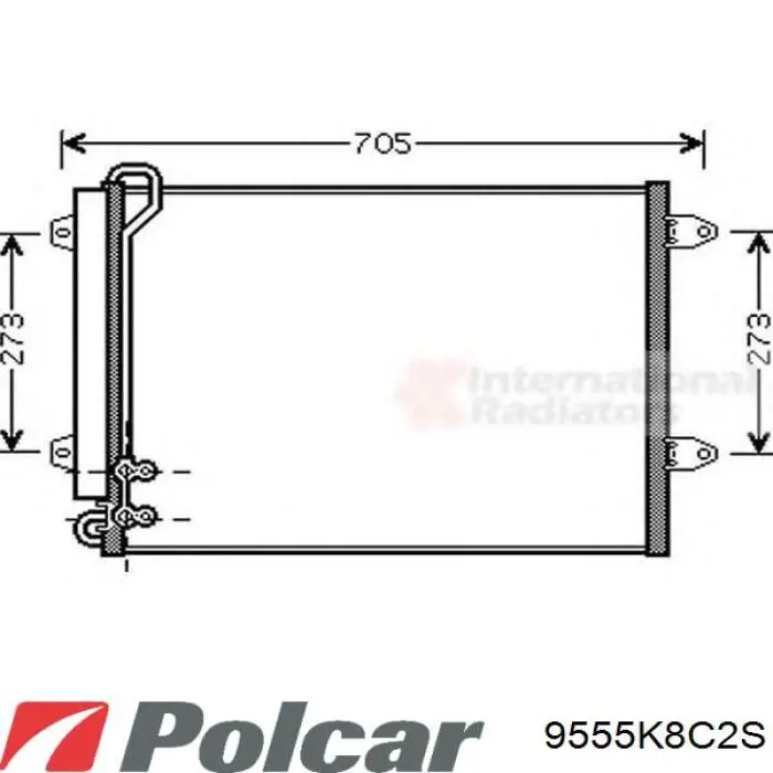 Радиатор кондиционера 9555K8C2S Polcar