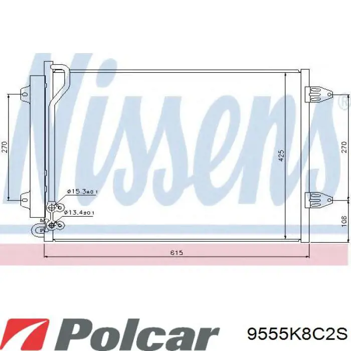 Купить 9555K8C2S Polcar Радиатор системы охлаждения кондиционера