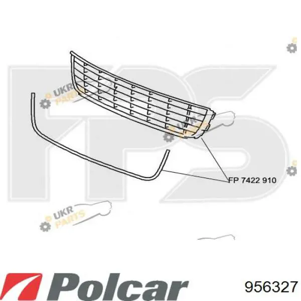 Решетка бампера 956327 Polcar