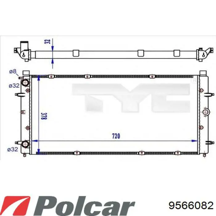 9566082 Polcar Радиатор основной