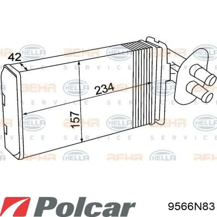 Радиатор печки 9566N83 Polcar