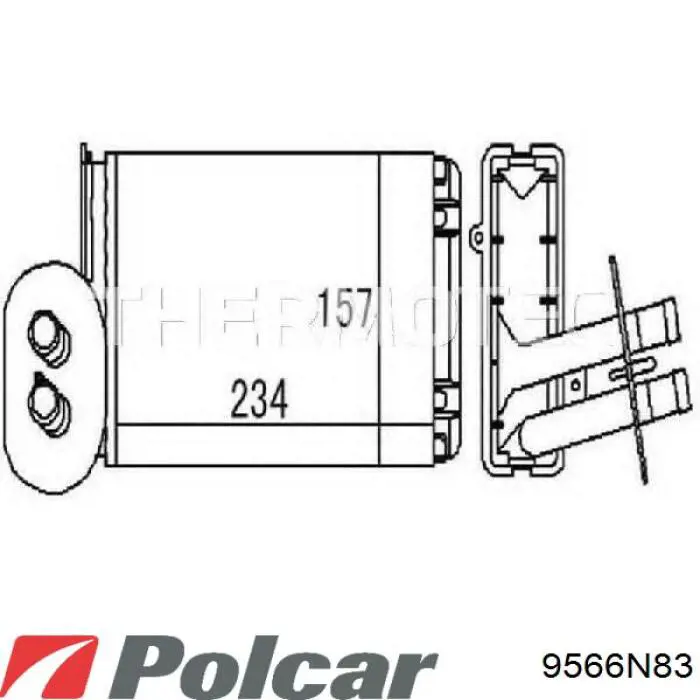 9566N83 Polcar Радиатор отопителя салона