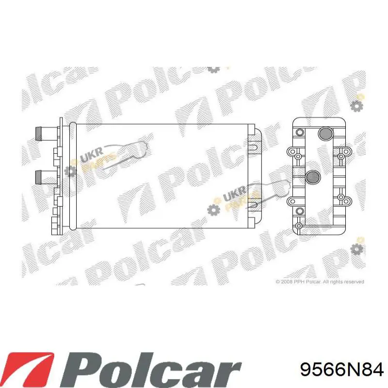 Радиатор печки (отопителя) задний 9566N84 Polcar