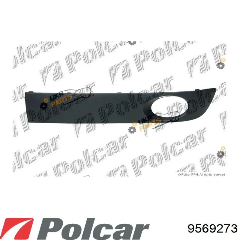 9569273 Polcar заглушка (решетка противотуманных фар бампера переднего левая)