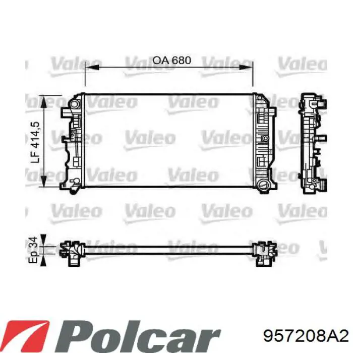 Радиатор 957208A2 Polcar