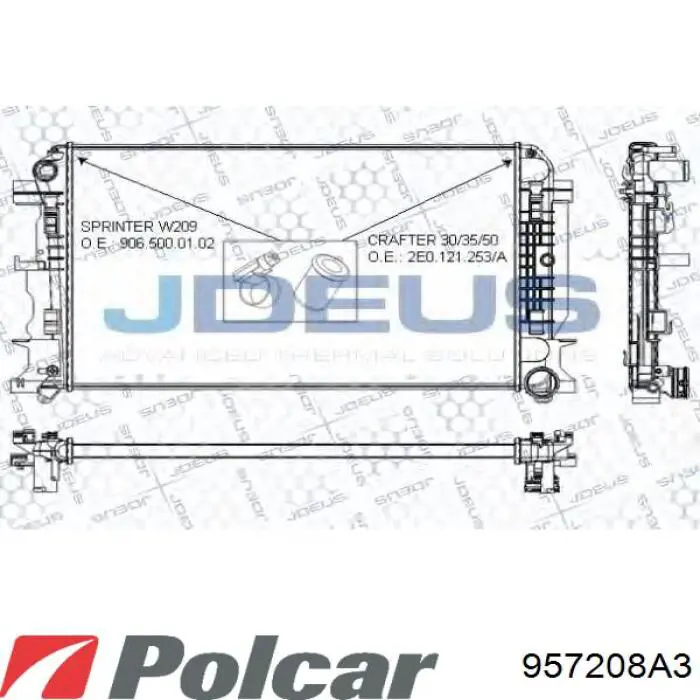 Купить 957208A3 Polcar Радиатор водяной