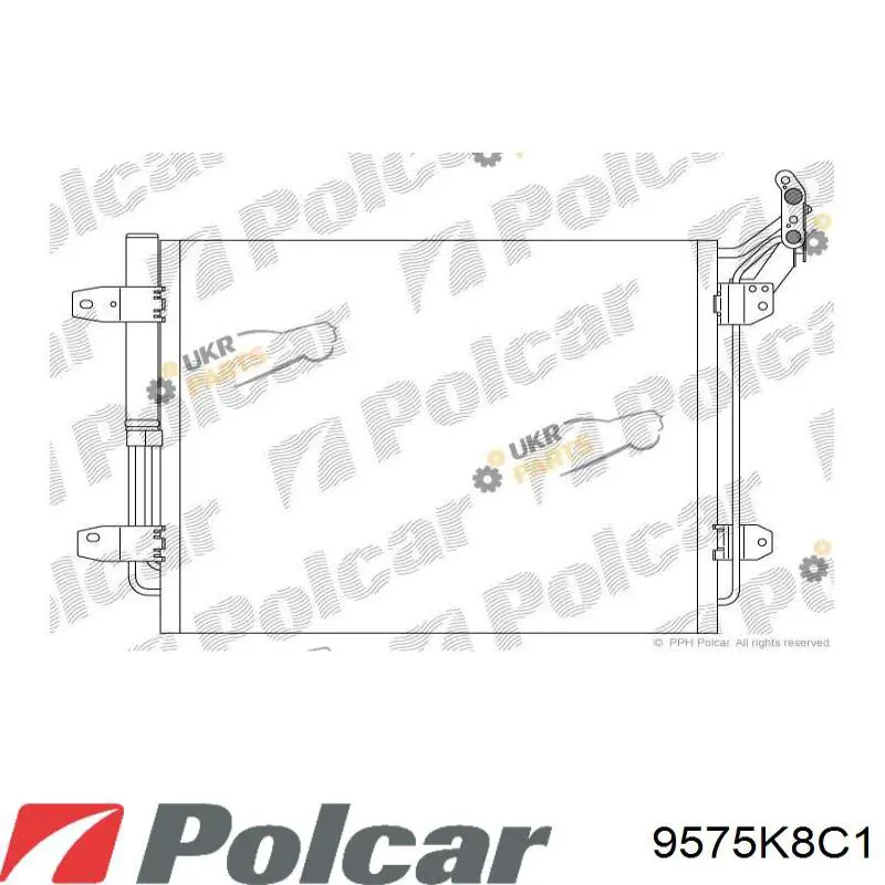 Радиатор кондиционера 9575K8C1 Polcar