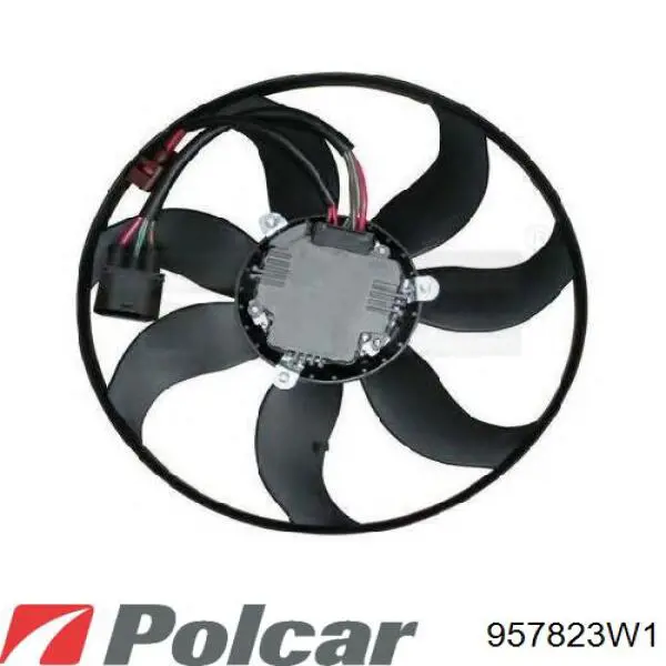 957823W1 Polcar диффузор радиатора охлаждения, в сборе с мотором и крыльчаткой