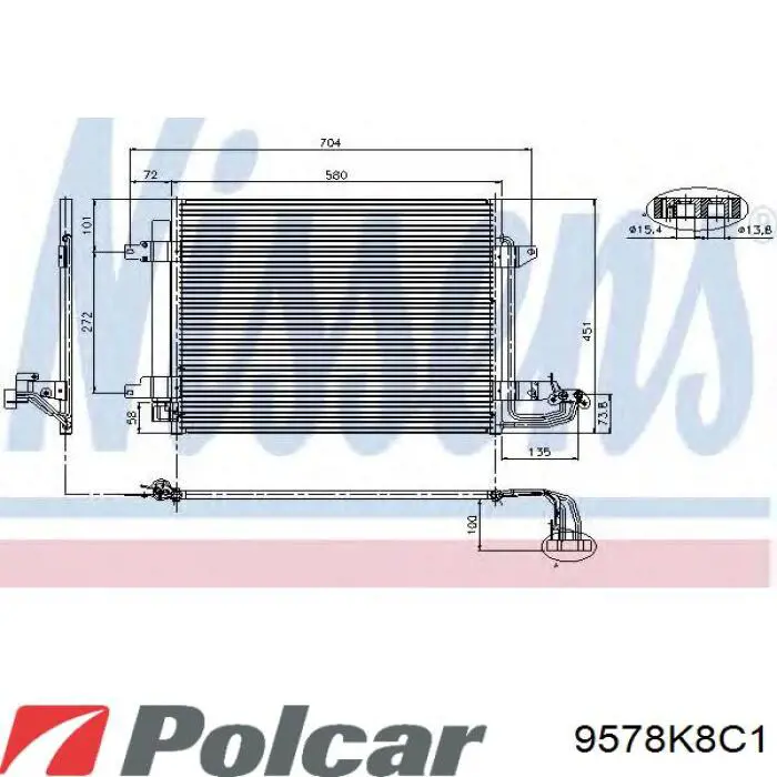 Радиатор кондиционера 9578K8C1 Polcar