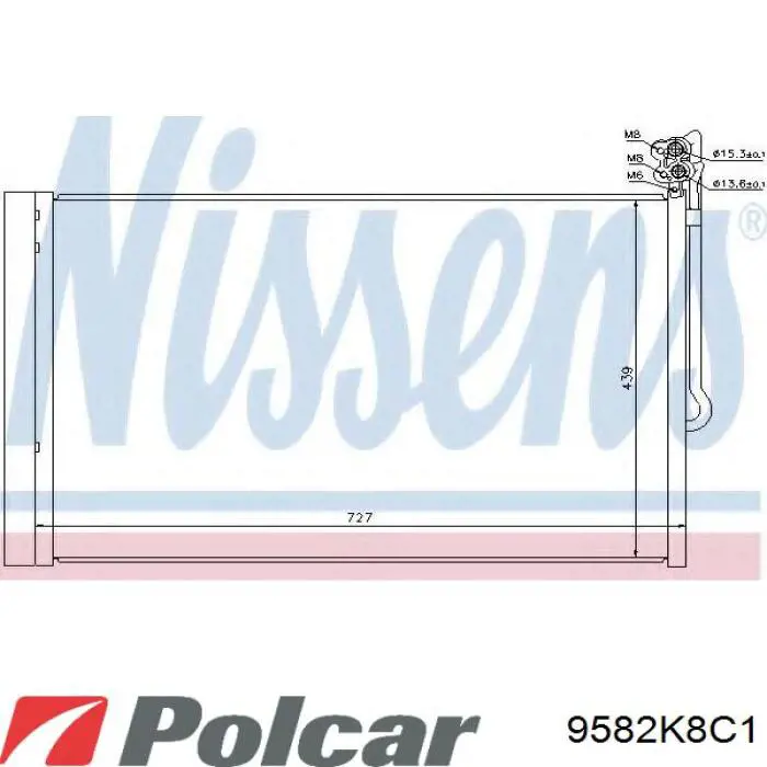 Радиатор кондиционера 9582K8C1 Polcar