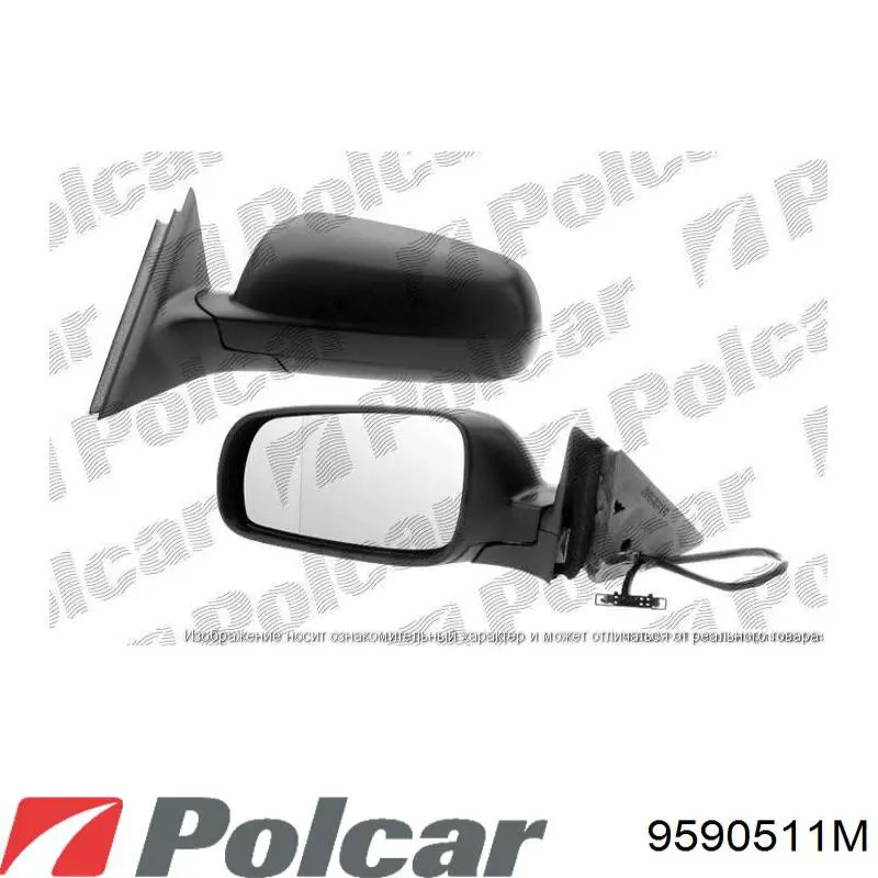 Левое боковое зеркало 9590511M Polcar