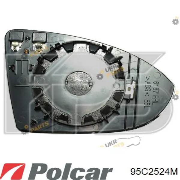 Стекло правого зеркала заднего вида 95C2555E Polcar