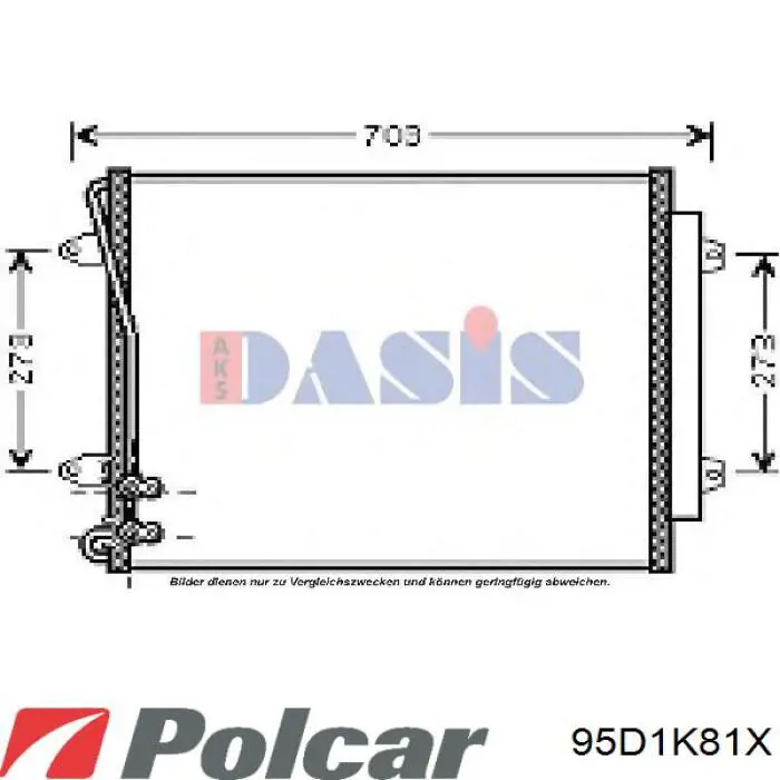 Радиатор кондиционера 95D1K81X Polcar