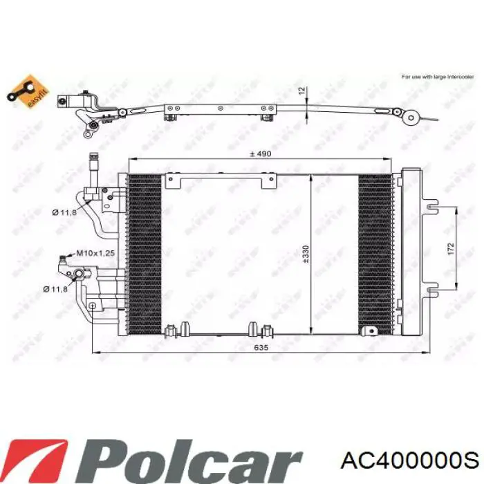 Радиатор кондиционера AC400000S Polcar