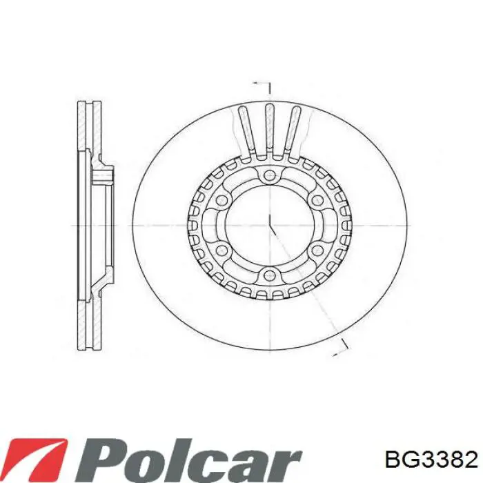 BG3382 Polcar диск тормозной задний