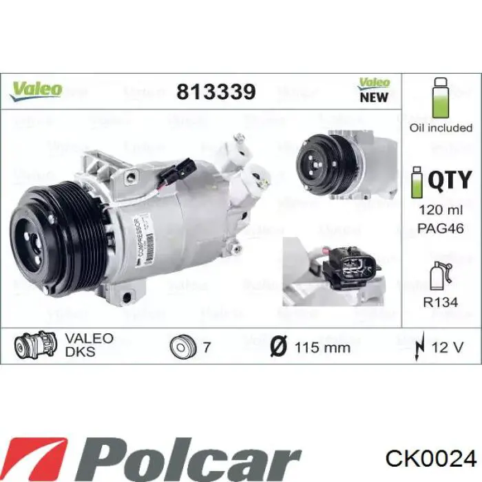 Купить CK0024 Polcar Датчик-клапан кондиционера