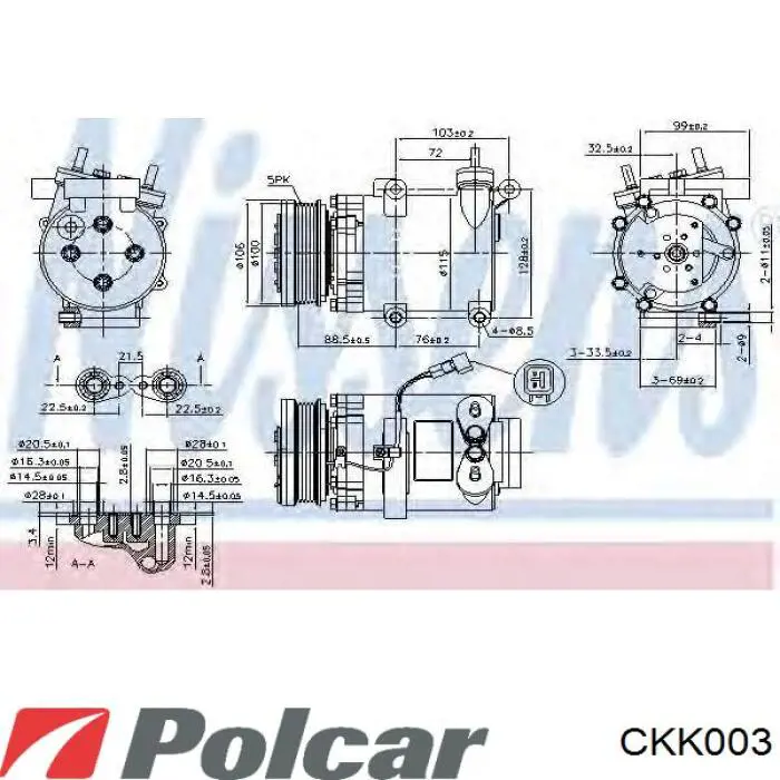 CKK003 Polcar компрессор кондиционера