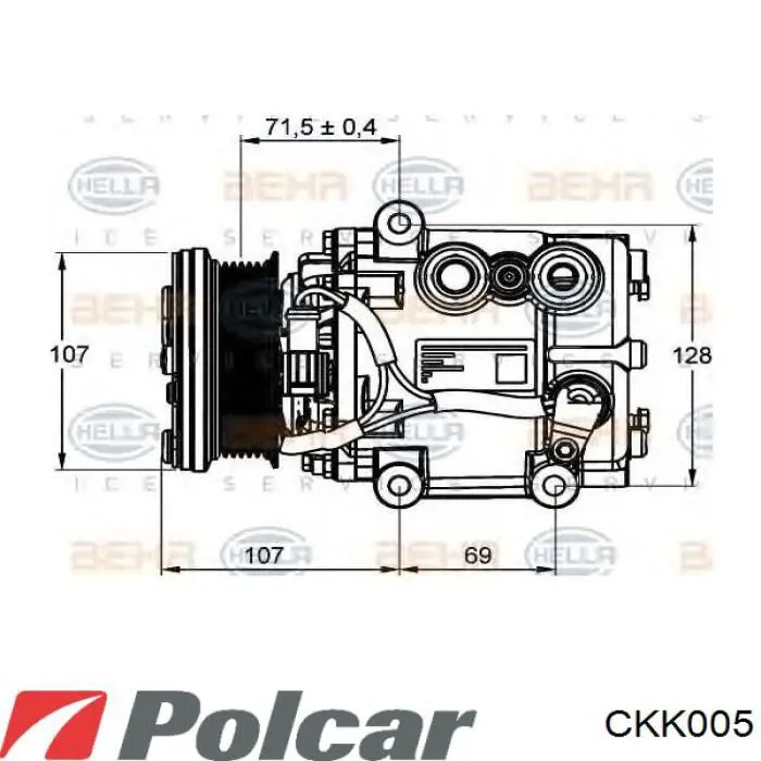 Магнитная катушка компрессора кондиционера Polcar CKK005 цена, от 17.37 USD