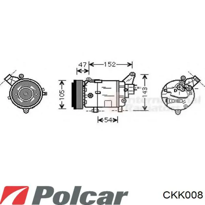 Магнитная катушка компрессора кондиционера Polcar CKK008 цена, от 15.40 USD