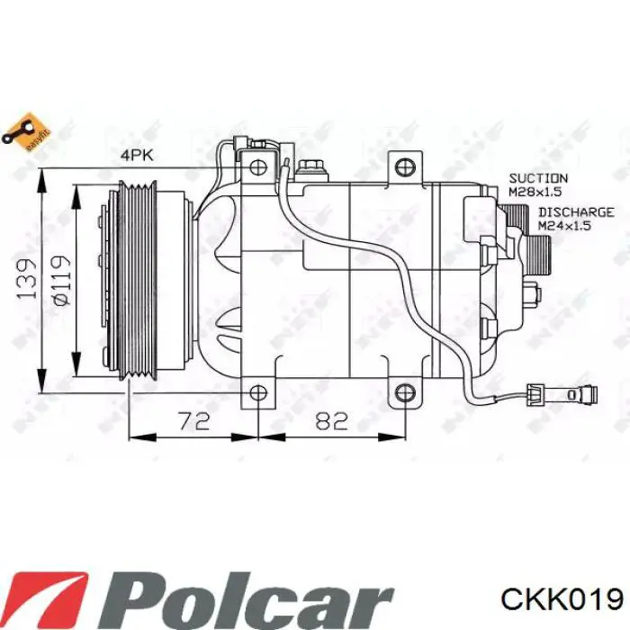 Компрессор кондиционера CKK019 Polcar