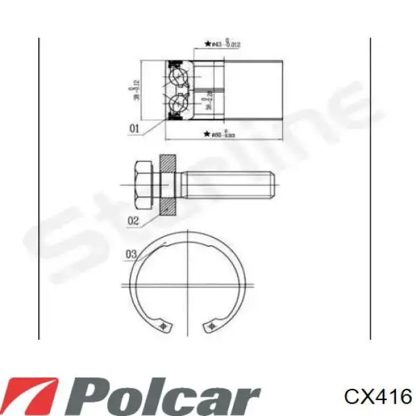 CX416 Polcar подшипник ступицы передней