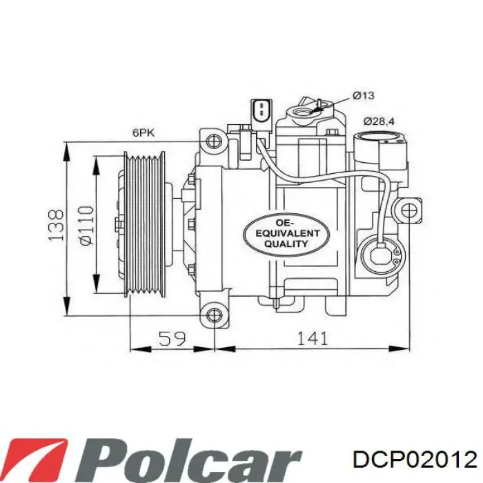 Компрессор кондиционера DCP02012 Polcar