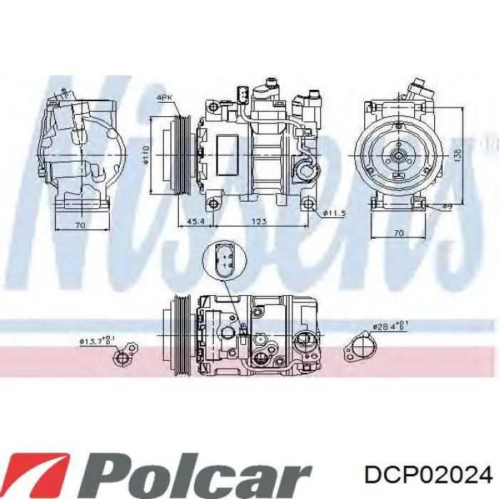 Компрессор кондиционера DCP02024 Polcar