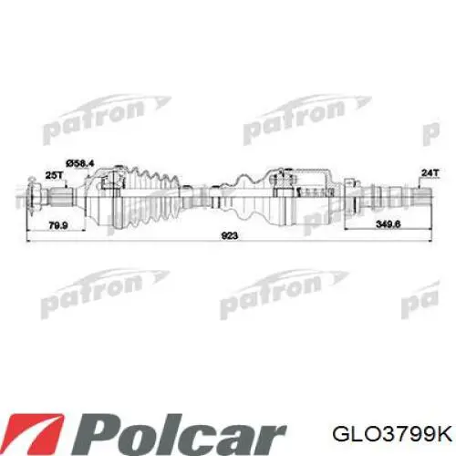 Полуось (привод) передняя левая GLO3799K Polcar