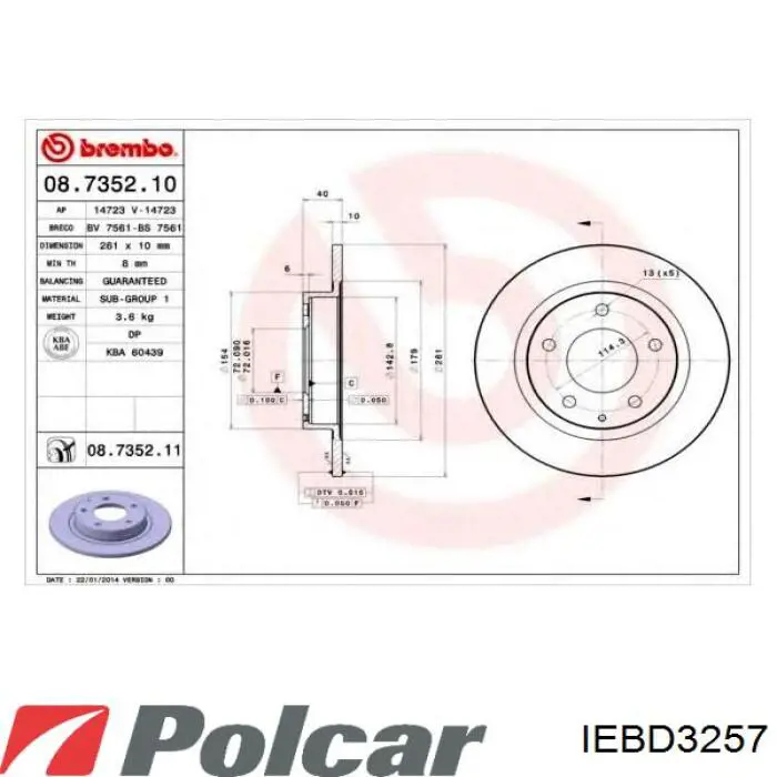 IEBD3257 Polcar тормозные диски