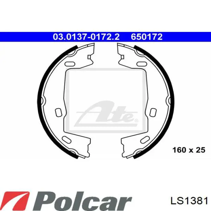 Колодки ручника LS1381 Polcar