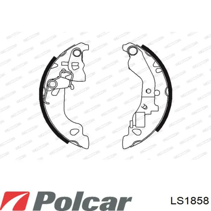 LS1858 Polcar Барабанные тормозные колодки