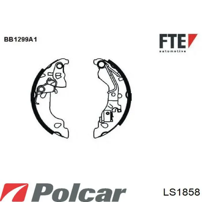 Купить LS1858 Polcar Задние барабанные тормозные колодки
