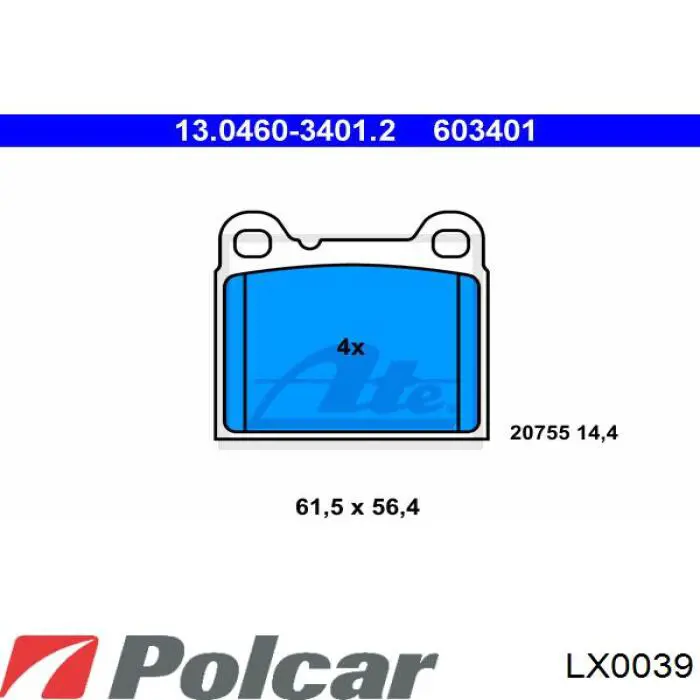 Ремкомплект тормозных колодок LX0039 Polcar