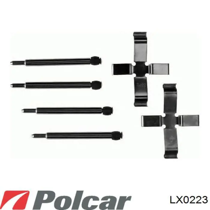 LX0223 Polcar комплект пружинок крепления дисковых колодок передних