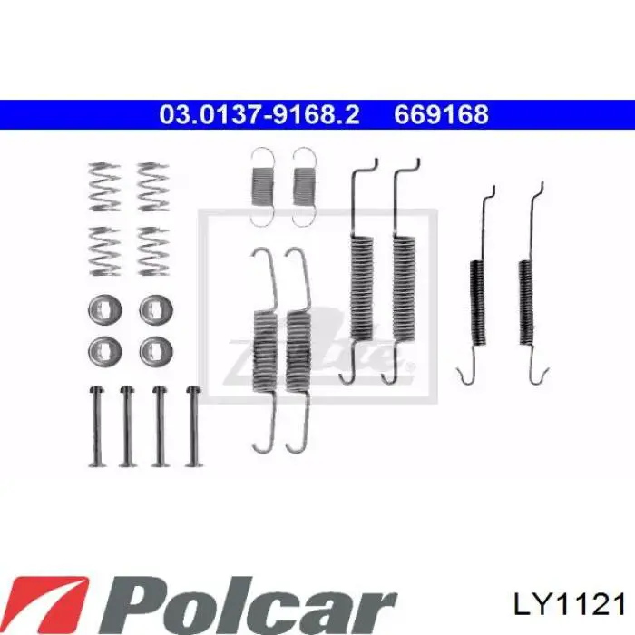 LY1121 Polcar монтажный комплект задних барабанных колодок