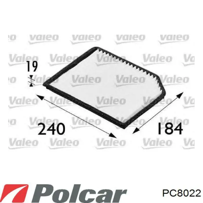 Купить PC8022 Polcar Фильтр салона угольный
