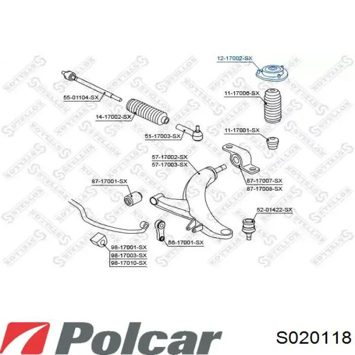 Опора стойки амортизатора переднего Polcar S020118 цена, от 23.35 USD