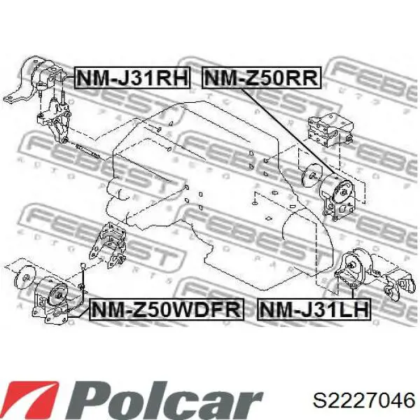 Передняя опора двигателя S2227046 Polcar