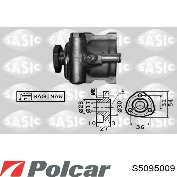 Купить S5095009 Polcar Насос рулевого управления