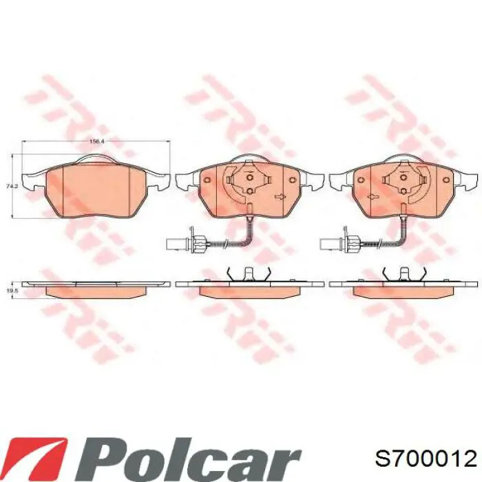 Купить S700012 Polcar Колодки тормозные