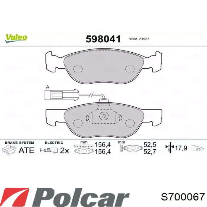 Купить S700067 Polcar Колодки тормозные