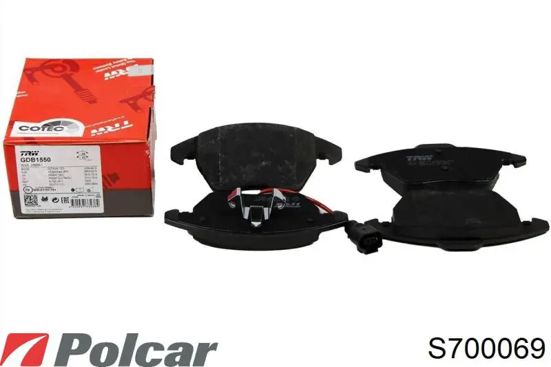 S70-0069 Polcar колодки тормозные передние дисковые