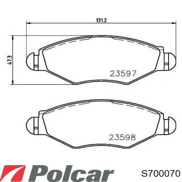 Передние тормозные колодки S700070 Polcar